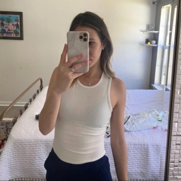 White Rib Tank Top - Picture 1 of 3